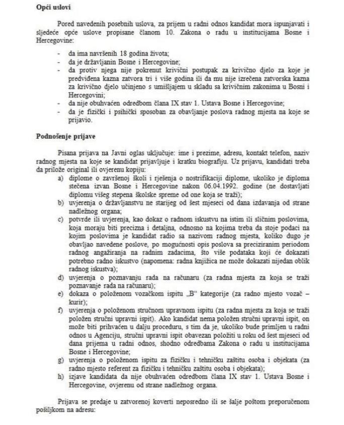 SIPA zapošljava 20 radnika na više pozicija, rok za prijave do 23. marta