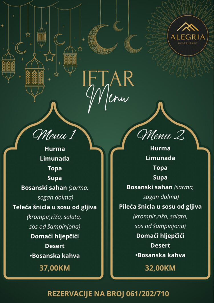 Iftari u restoranu Alegria u Podlugovima – spoj tradicije i elegancije!
