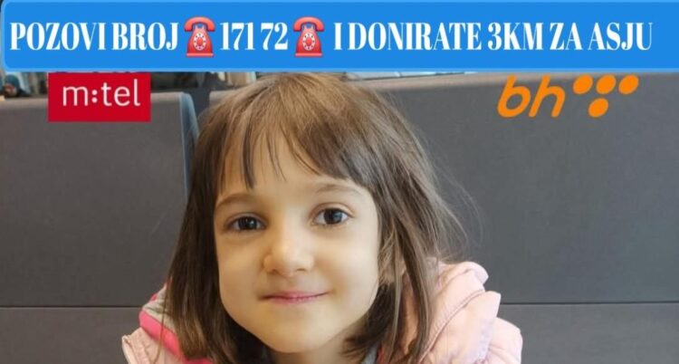 Apel za pomoć: Sedmogodišnjoj Asji Mahmutović iz Dabravina hitno potrebna transplantacija matičnih ćelija
