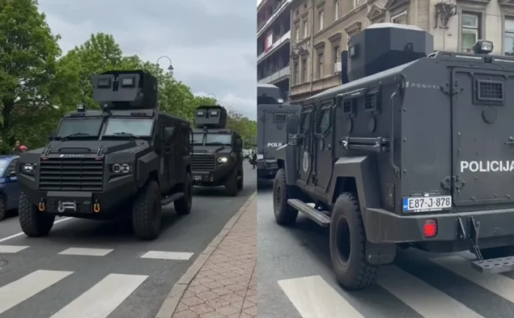 Oklopna vozila MUP-a KS na ulicama Sarajeva