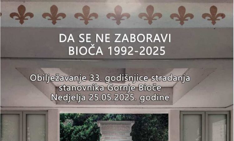 Obilježavanje 33. godišnjice stradanja stanovnika Gornje Bioče