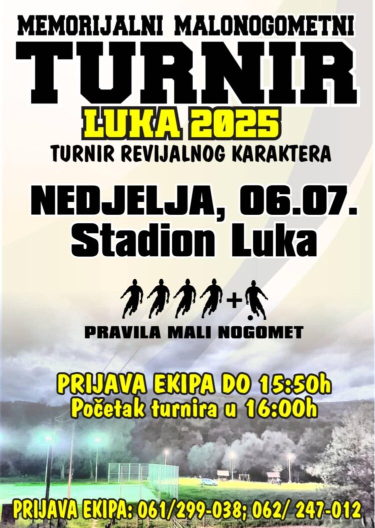 U nedjelju memorijalni malonogometni turnir u Luci