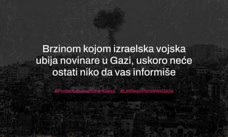 BH Novinari: Globalna medijska akcija, cilj prestanak ubijanja novinara u Pojasu Gaze