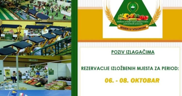 Ovogodišnje izdanje sajma “Jesen u Visokom” od 6. do 8. oktobra