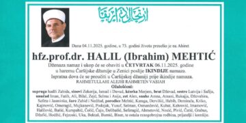 U četvrtak u Zenici dženaza hafizu Halilu Mehtiću