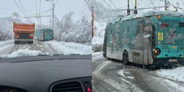 Sarajevo: Trolejbus proklizao na Kobiljoj Glavi, zakočio poprijeko na kolovoznoj traci