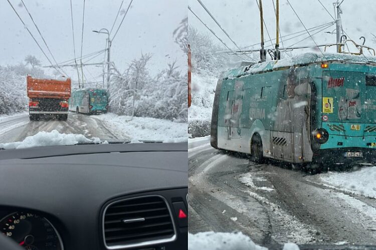 Sarajevo: Trolejbus proklizao na Kobiljoj Glavi, zakočio poprijeko na kolovoznoj traci