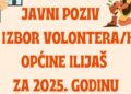 Objavljen javni poziv za izbor Volontera/ke Općine Ilijaš za 2025. godinu