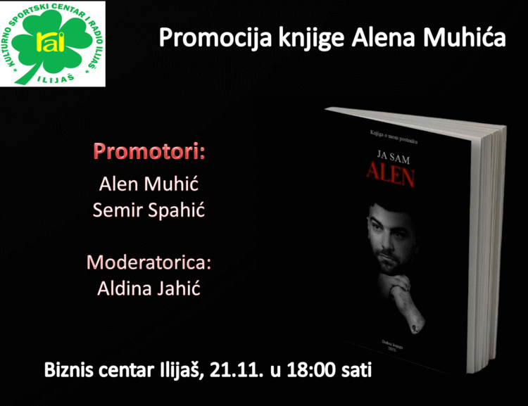 Promocija knjige “Ja sam Alen” u petak u Ilijašu