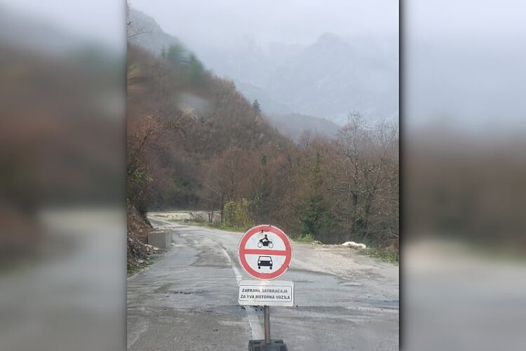 Zbog velikog odrona zatvorena magistralna cesta Jablanica – Blidinje