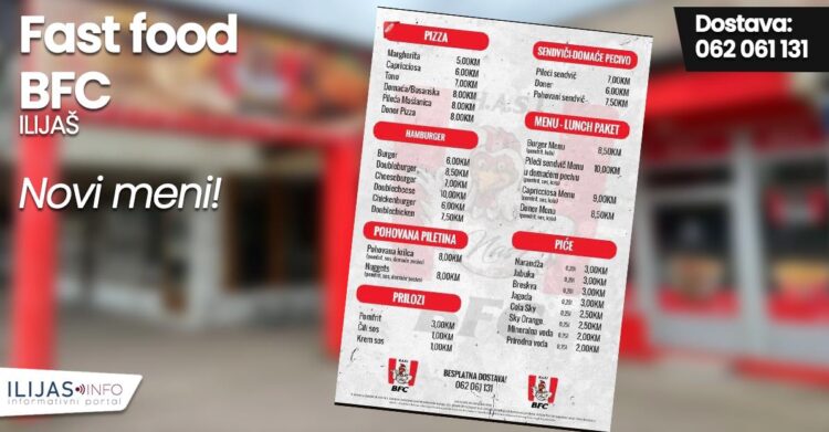 Fast food BFC Ilijaš predstavio je svoj novi meni