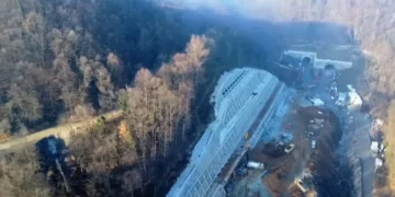 Radovi na koridoru 5C: Snimak iz zraka podionice Medakovo-Ozimica