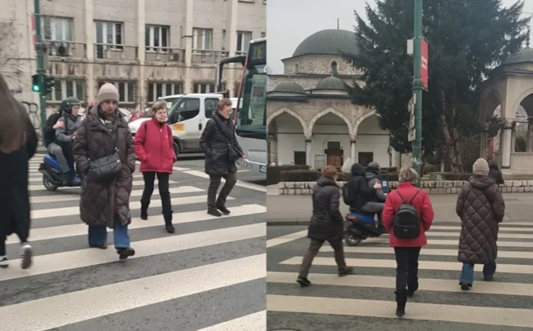 Bezobrazluk u centru Sarajeva: Mladići na skuteru vozili po trotoaru, pješaci im se morali sklanjati