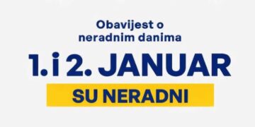 Prvi i drugi januar 2026. neradni dani u Federaciji BiH