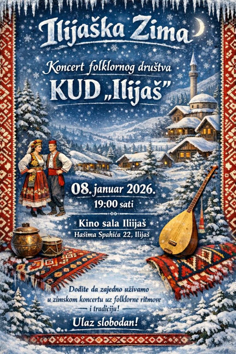 U četvrtak ne propustite Veče KUD Ilijaš i SŠC “Nedžad Ibrišimović”