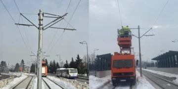 Nastavljaju se radovi na pruzi prema Hrasnici, postavlja se kontaktna žica