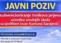 Općina Ilijaš objavila Javni poziv za subvencioniranje prijevoza srednjoškolaca koji se školuju van KS