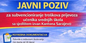 Općina Ilijaš objavila Javni poziv za subvencioniranje prijevoza srednjoškolaca koji se školuju van KS