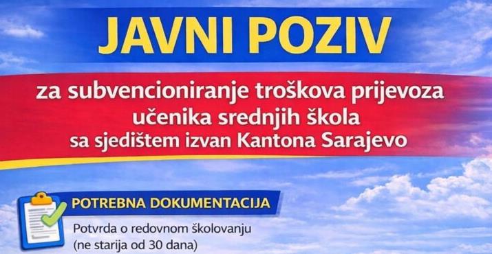 Općina Ilijaš objavila Javni poziv za subvencioniranje prijevoza srednjoškolaca koji se školuju van KS