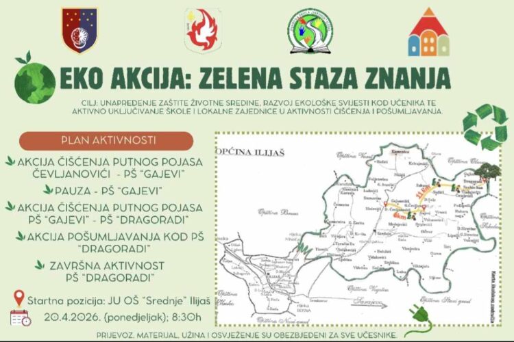Velika eko akcija u Srednjem: „Zelena staza znanja“ okuplja učenike i zajednicu