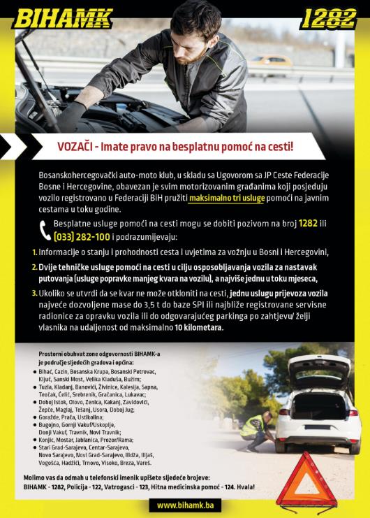 Vozači – imate pravo na besplatnu pomoć na cesti!