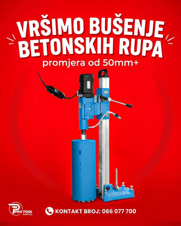 Pro Tool Rental vrši profesionalno bušenje betonskih rupa