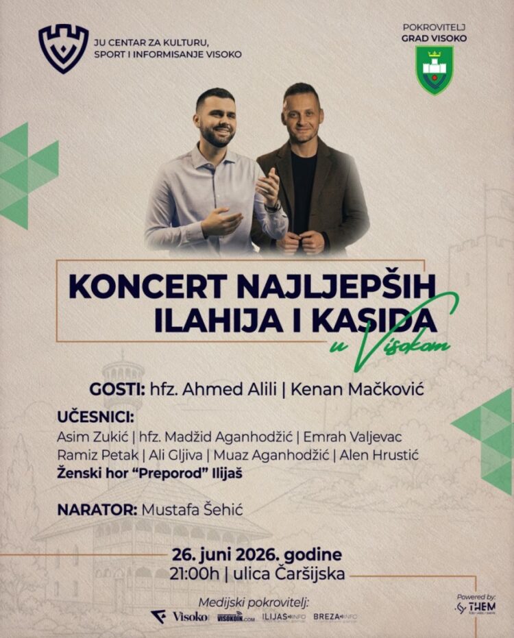 U Visokom 26. juna koncert najljepših ilahija i kasida