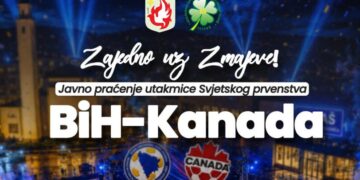 Zajedno uz Zmajeve: Javno praćenje utakmice BiH-Kanada na Trgu Alije Izetbegovića u Ilijašu