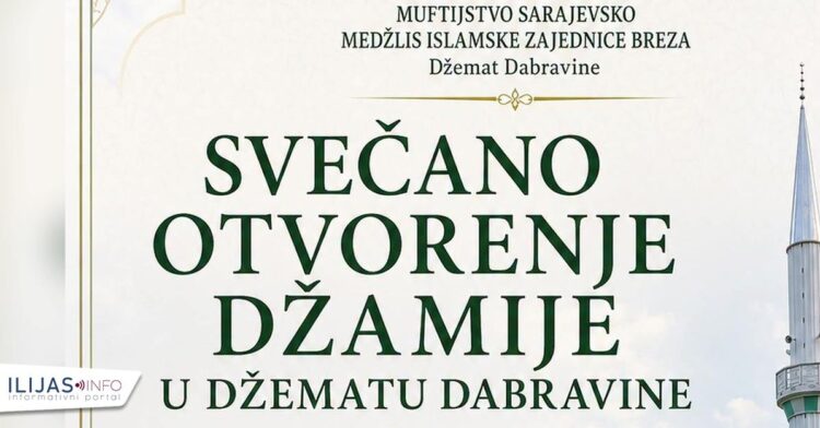 Svečano otvorenje džamije u Dabravinama zakazano za 19. juli