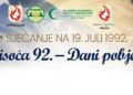 Program obilježavanja Manifestacije sjećanja na 19. juli 1992. godine “Dani pobjede – Misoča ‘92.“