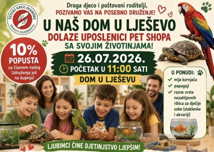 Edukativno druženje djece i roditelja s kućnim ljubimcima u Lješevu