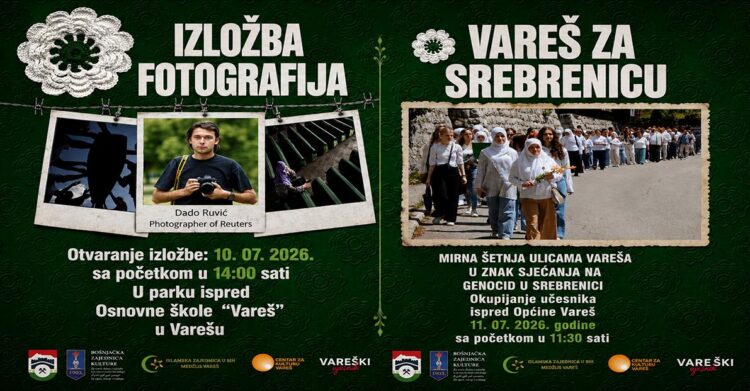 Vareš obilježava 31. godišnjicu genocida u Srebrenici: Izložba fotografija Dade Ruvića i mirna šetnja ulicama grada