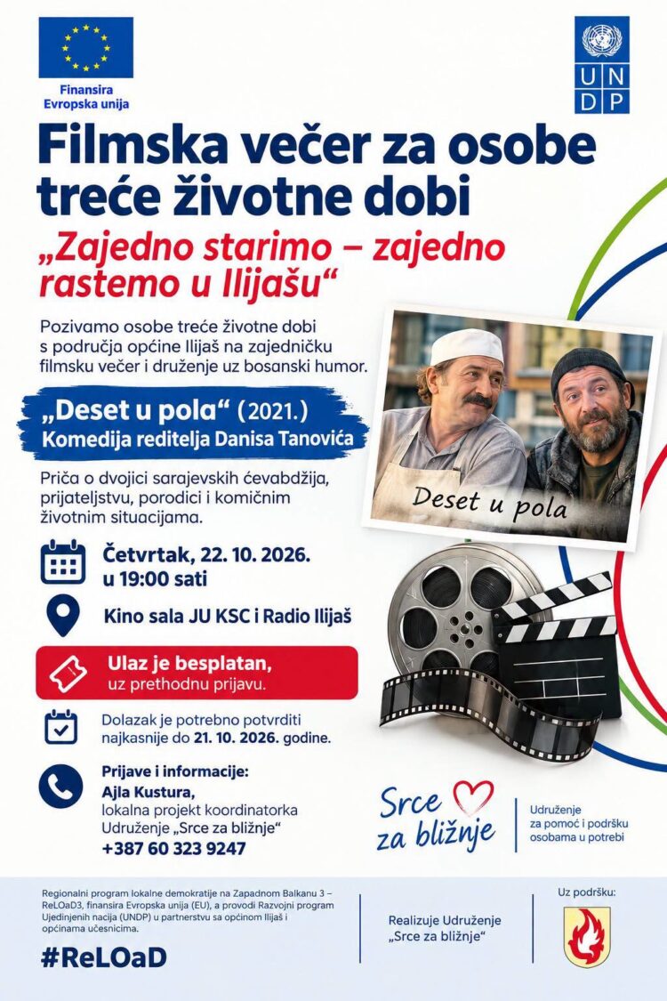 Filmska večer za osobe treće životne dobi u Ilijašu